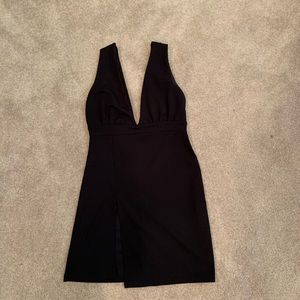 Black dress with slit